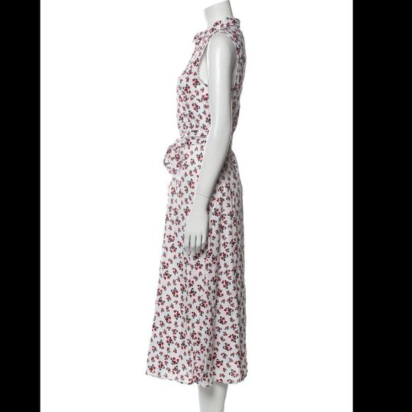 Cynthia Rowley Ivory and Crimson Floral Midi Dress - Picture 3 of 7